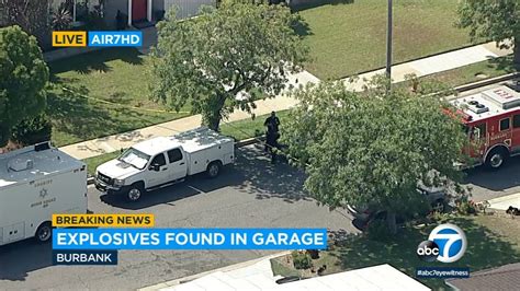 Explosives found inside garage in Burbank  .